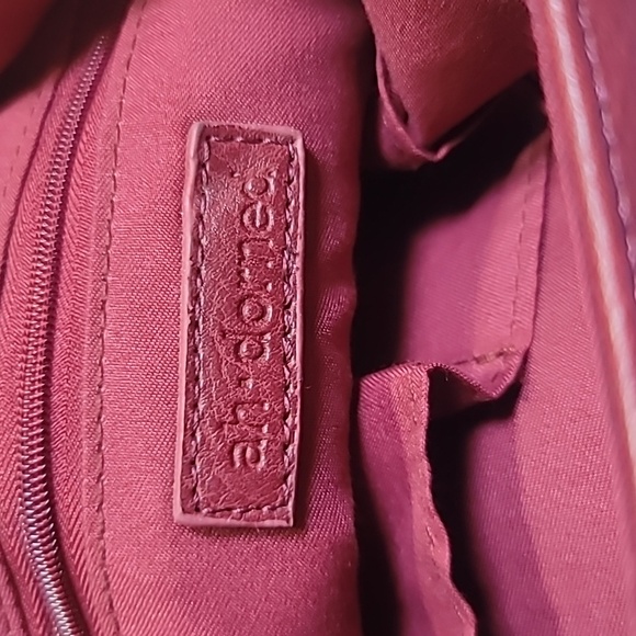 Classic Vegan Leather Messenger by ah•dorned Color Deep Red - Picture 6 of 9